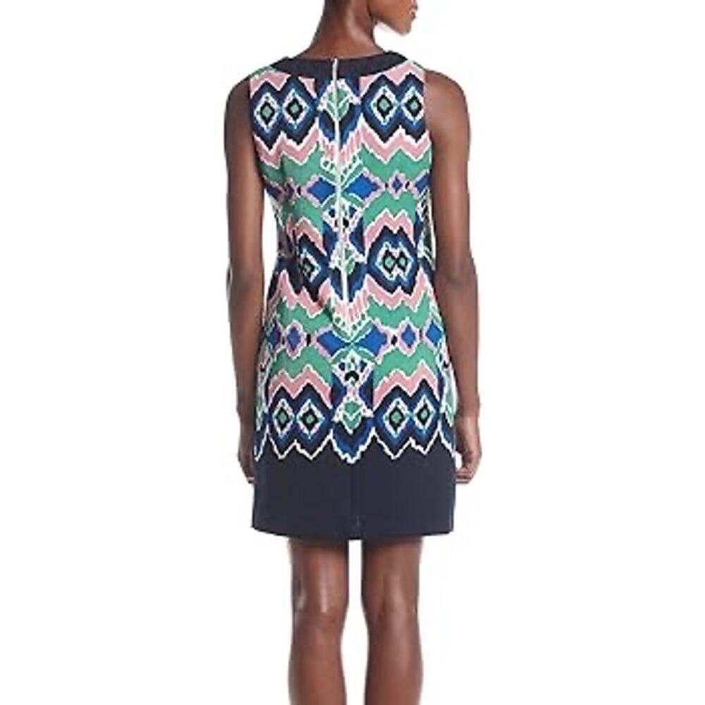 Gabby Skye Shift Dress Sleeveless in Navy Blue Kaleidoscope colors Women's Sz 14 - Picture 2 of 10